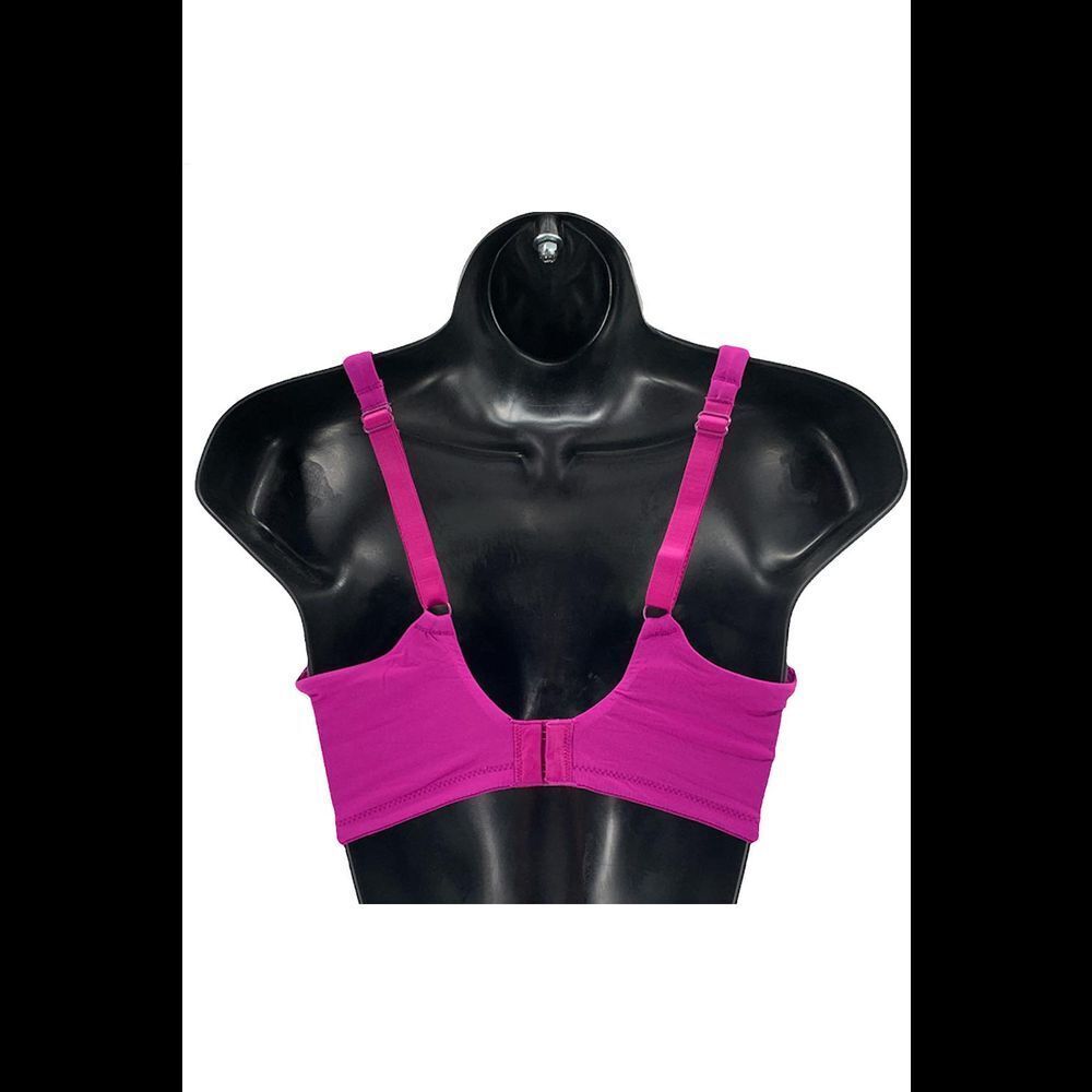 Breezies Infinite Stretch Unlined Wirefree Comfort Bra Dahlia - - Picture 2 of 3